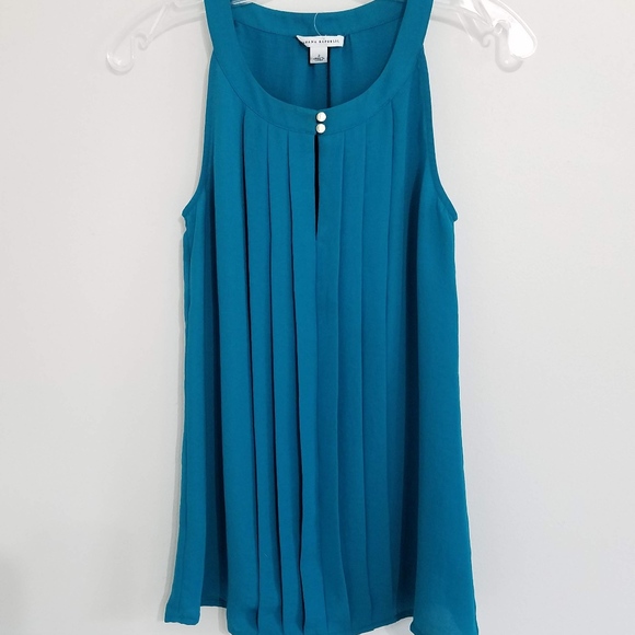 Banana Republic Teal Blouse with Front Pleating - Picture 2 of 4